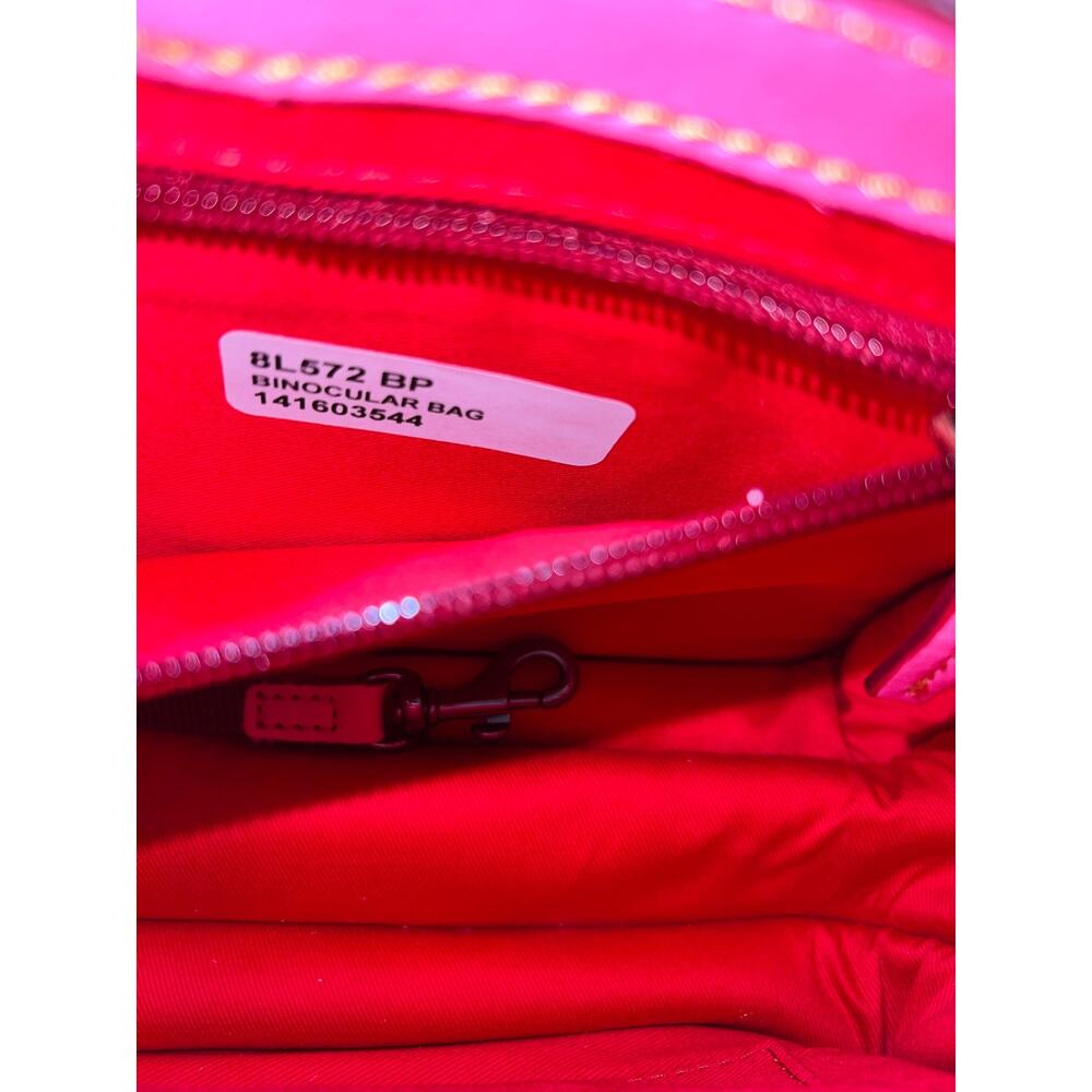 Dooney & Bourke Florentine Leather Binocular Bag baby pink crossbody purse - Picture 10 of 12